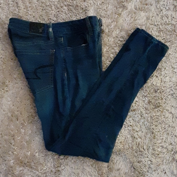 AEO DENIM JEGGING DARK BLUE SUPER SUPER STRETCH 6 REGULAR EUC - Picture 1 of 8